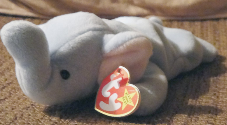 peanut beanie baby light blue