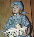 HPL0001 Heidi Plusczock Lisa Artist Doll with Kitten Basket 1999 1