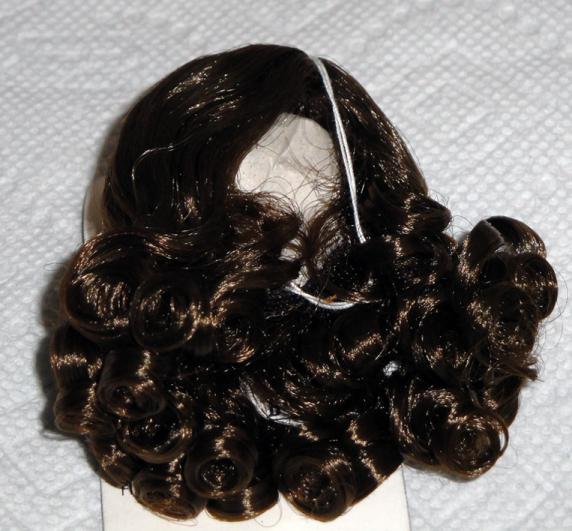 0DWG0001B Dark Brown Curls Wig for 3.5 in. Dolls Heads, 7-10 in. Dolls