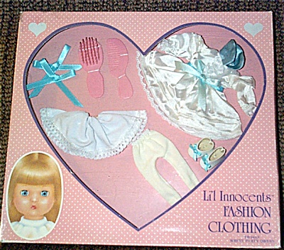 EFF0102 Effanbee White and Aqua Li'l Innocents Doll Party Outfit 1989