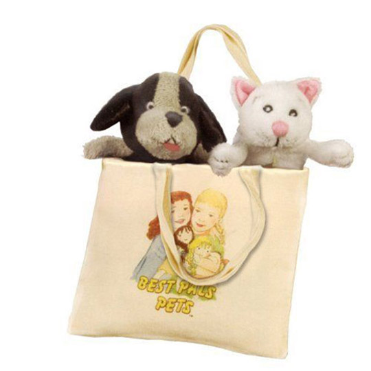 LSD0003 Lennon Sisters Mini Stinky Pup and Mitty Kitty in Tote Bag