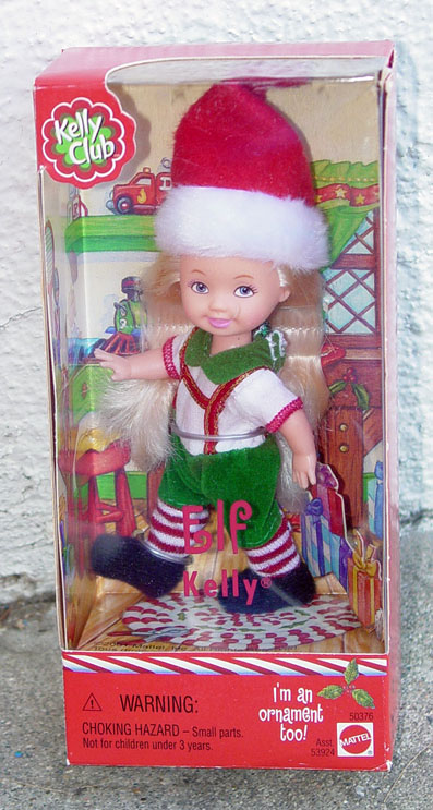 0MAT0602D Mattel 2001 Kelly Club Elf Kelly Doll Ornament