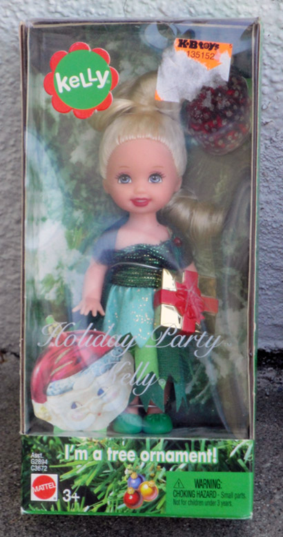 MAT0615 Mattel 2004 Kelly Holiday Party Doll Ornament