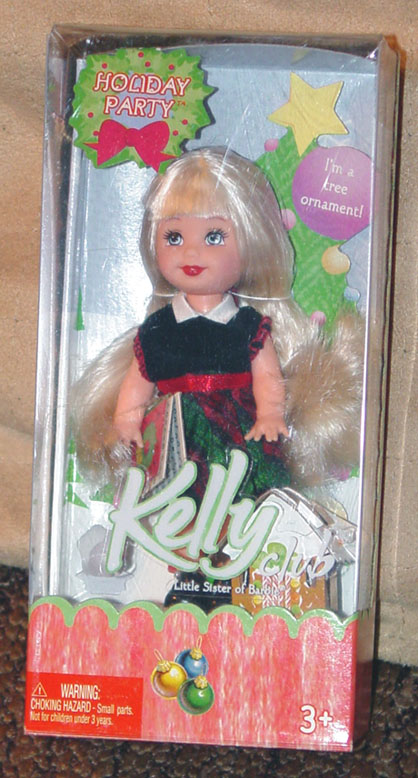 MAT0618 Mattel 2005 Kelly Club Holiday Party Kelly Doll Ornament 