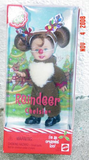0MAT0602E Mattel 2001 Kelly Club Reindeer Chelsie Doll Ornament