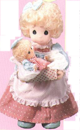 PMC0048 1993 Precious Moments Co. Milly and Baby Dolls 