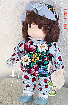 PMC0352B Precious Moments Blue Bell February Doll 3rd Ed. 1997