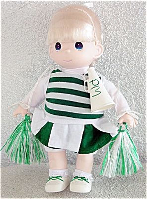 PMC0353C Precious Moments Blonde Cheerleader Doll in Green, 1998