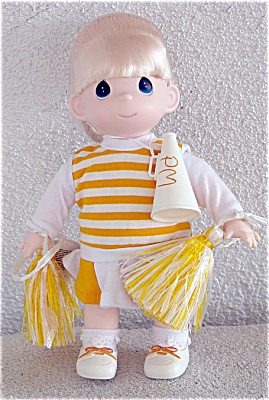 PMC0353E Precious Moments Blonde Cheerleader Doll in Yellow, 1998