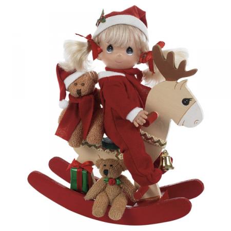 0PMC0946 Precious Moments Rock A Jingle Doll, Reindeer Set 2013