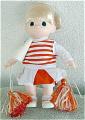 PMC0353D Precious Moments Blonde Cheerleader Doll in Orange, 1998