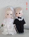 PMC0355AB Precious Moments Small Bride and Groom Dolls 1997-98