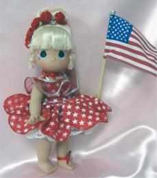 PMC0688B Precious Moments Star Spangled Tinker Bell Doll 2010