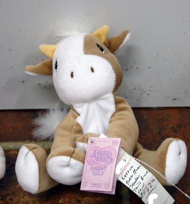 PME1043 Precious Moments Tender Tails Brown and White Cow Yellow Horns
