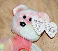 0TBB0102B Ty Pastel Tie-Dyed Peace the Teddy Bear Beanie Baby 1998  1