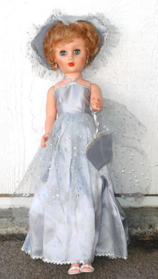 Vintage 19 Inch Fashion Doll in Blue Formal